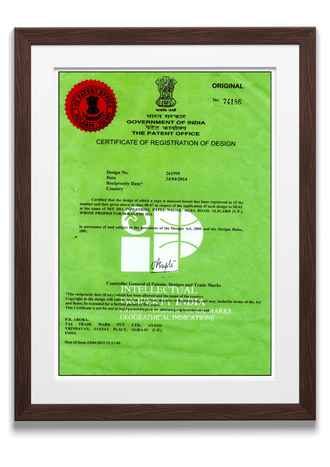 Jhas-Patent Cert