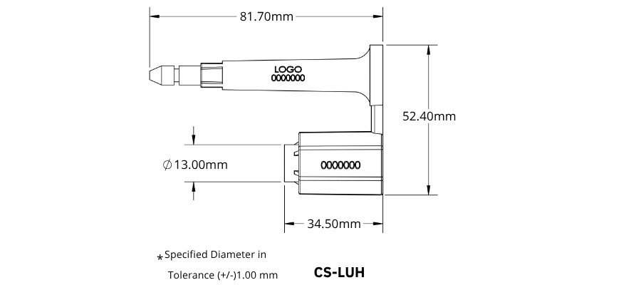 Jhas Industries - Container ANTI-SPIN Bolt Lock Seals CS-LUH Technical Drawing