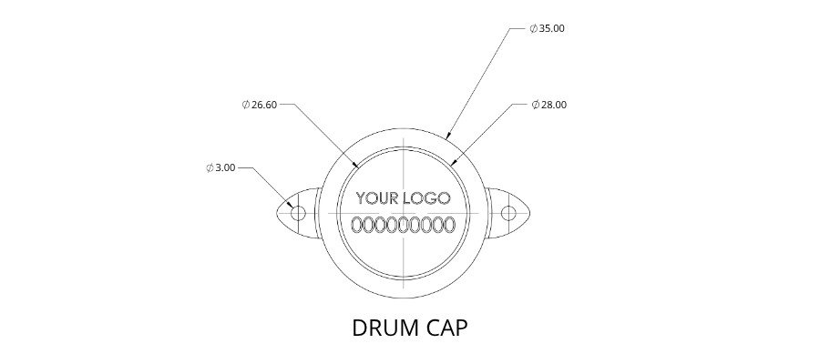 Jhas Industries -Drum Cap Seals (DC-S) 35mm Drawing