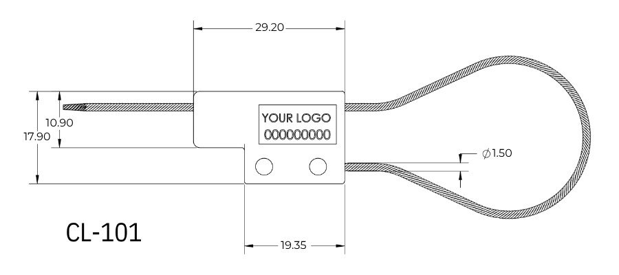 Jhas Industries - Metal Cable Lock Wire Rope Seals (CL-101) - ZINC