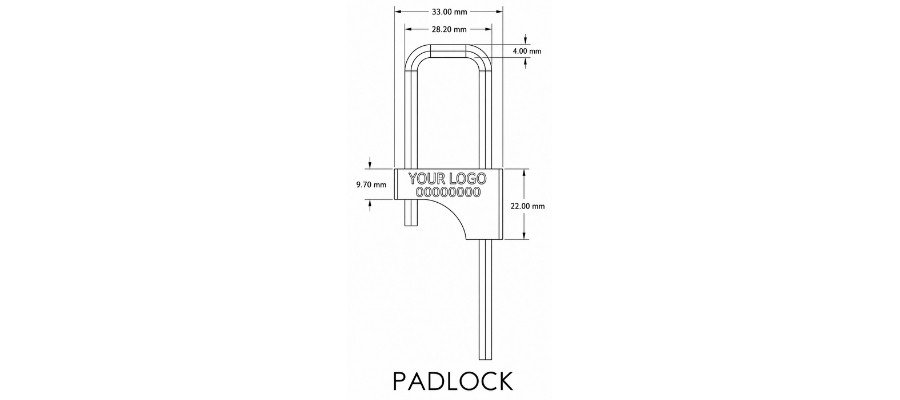 Jhas Industries - New Padlock techical drawing