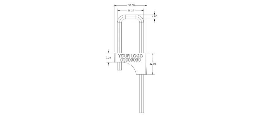 Jhas Industries - Pad Lock Seals (PL-2) ( Technical Drawing )