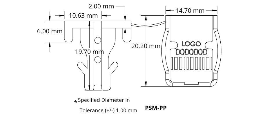 Jhas Industries - Plastic Anchor Handpress Seals PSM-PP Technical Drawing