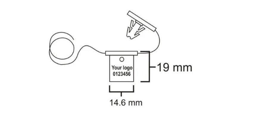 Jhas Industries - Plastic Double Lock Seals with attached wire (DL-PP) (Technical Drawing)