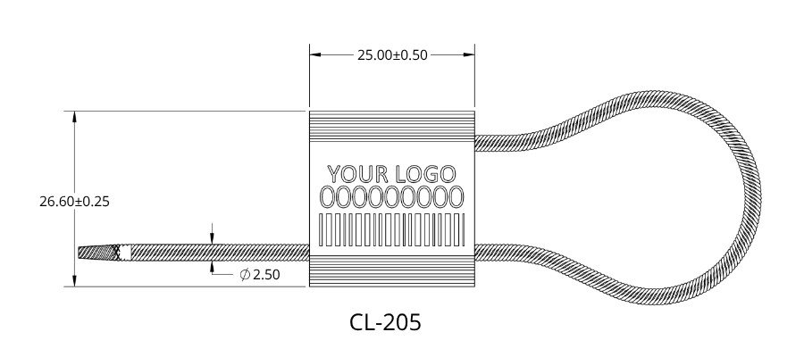 METAL CABLE LOCK / WIRE ROPE SEALS (CL-205) &ndash; Aluminium
