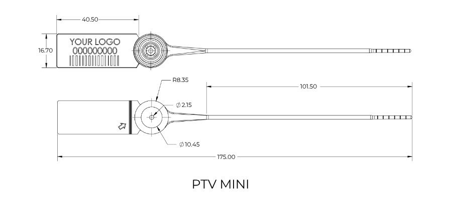 Plastic Seal Round Strip with Metal Insert Locking (PT-V Mini)