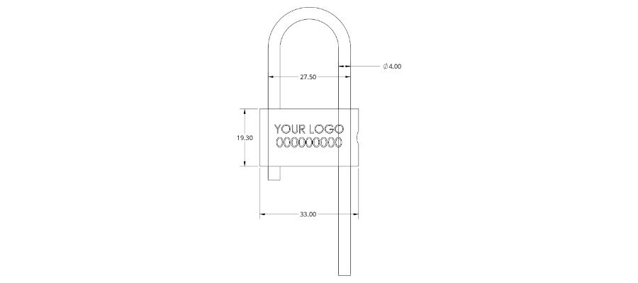 Jhas Industries - Pad Lock Seals (PL-101) Technical Drawing