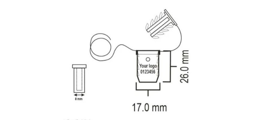 Jhas Industries - Polystyrene Quad Lock Seal with Wire (QL-TPG) ( Technical Drawing )